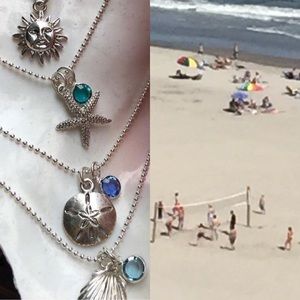 Sterling silver summer charm necklace w/Qi crystal